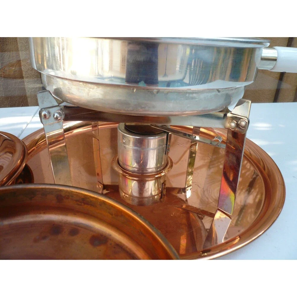 Metalutil Copper & White Ceramic Handle Chaffing Pan 6 Piece Set - Portugal